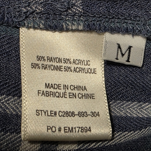 EUC CLOTH & STONE FLANNEL PLAID BUTTON DOWN SZ M - Picture 9 of 10